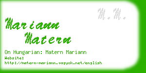 mariann matern business card